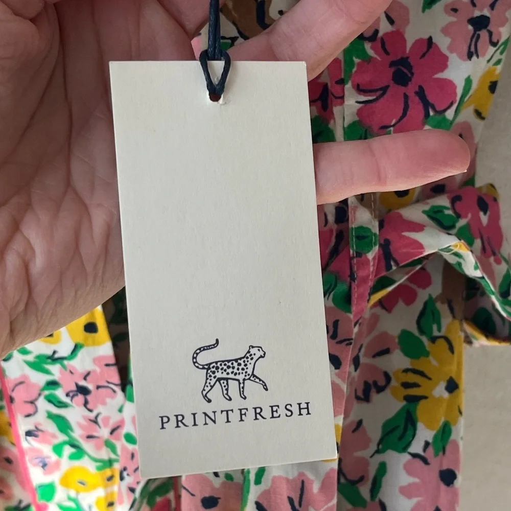 Printfresh robe, NWT. Floral Print Robe with Bunny Design. Size S/M - Picture 9 of 10